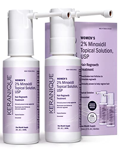 Keranique Hair Regrowth Treatment for Women - 2% Minoxidil Spray - 4 Fl Oz