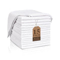 White Microfiber Washcloths 15 Pack - 12x12 Absorbent Face Towels