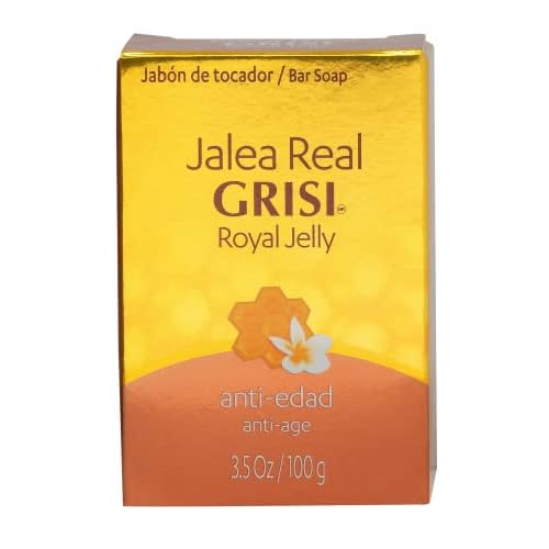 Grisi Royal Jelly Soap, Cleansing, and Smoothing Soap Nourish your skin, Improves your skin Elasticity, Extra Hydration, 6-Pack of 3.5 Oz each, 6 Bar Soaps.