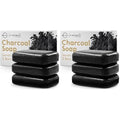 O NATURALS 100% Natural Bar Soap - Gift Set - Organic Ingredients & Essential Oils - Spa Gifts for Women & Men, Body Wash & Face Soap - 3PC Charcoal Soap (Pack of 2)