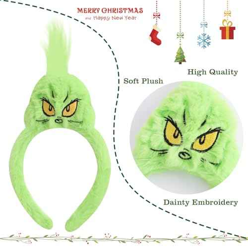 Christmas Green Monster Headband 1 Pack For Women and Girls Halloween Costume Show