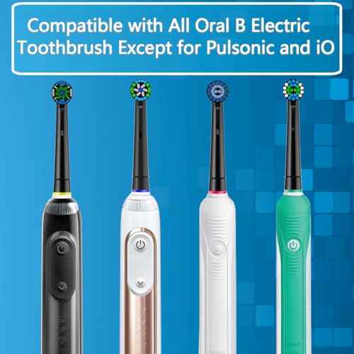 Replacement Heads Compatible with Oral B Braun Electric Toothbrush, Replacement Toothbrush Heads Fit for Oral-b Pro 1000/7500/3000/7000/8000/500, 16 Packs (Black)