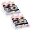 Nail Polish Organizer 84 Bottles of 7 Layers Sunglass Organizer Acrylic Display Rack Eyeglasses Storage Essential Oils Holder Makeup Organizer No Tool Needed Assembly, Clear (2 Pack)