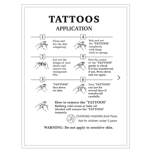 6 Sheets Temporary Tattoos Eagle Fake tattoos Neck Arm Chest for Women Men Adult