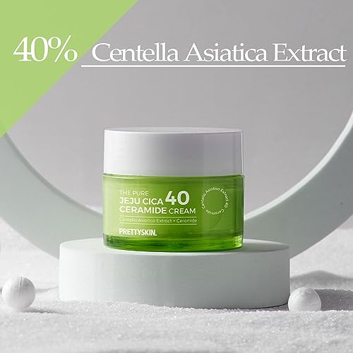 PRETTYSKIN Centella Asiatica 40% Gel Cream?Korean Face Moisturizer with Hyaluronic Acid, Ceramide NP & Shea Butter?Lightweight, Non-Sticky Hydration for Sensitive, Dry & Combination Skin (1.75 fl oz)