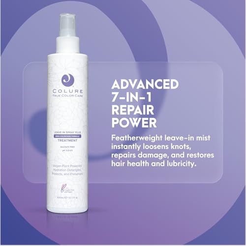 COLURE Leave-In Spray Plus, 10 Fl Oz ? pH Balancing Sealer & Detangler, Acidifying Primer for Color Protection & Frizz