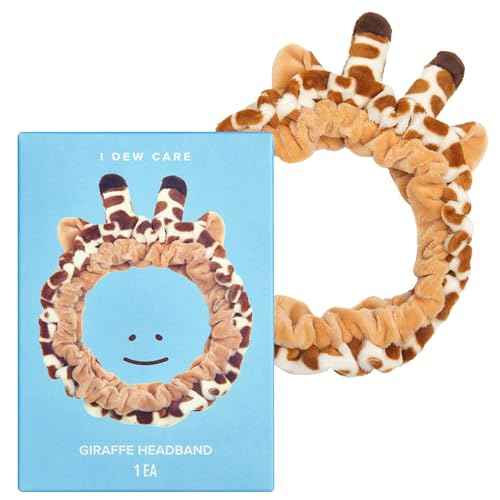 I DEW CARE Face Wash Headband - Giraffe Headband | Adorable Design, Perfect for Cleansing, Bath, Makeup and Spa, 100% Microfiber, Reusable, 1 Count