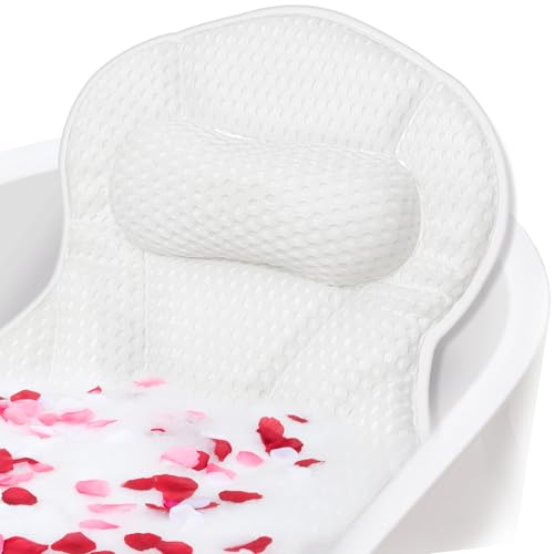 Ergonomic Bath Pillow with 5D Air Mesh & Suction Cups