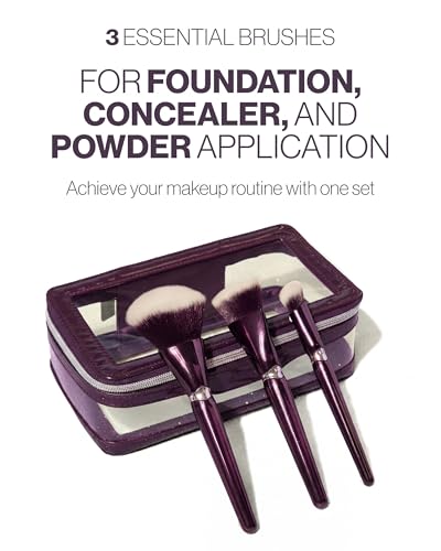 Anisa Beauty 3-Piece Makeup Brush Set | Foundation, Powder & Concealer