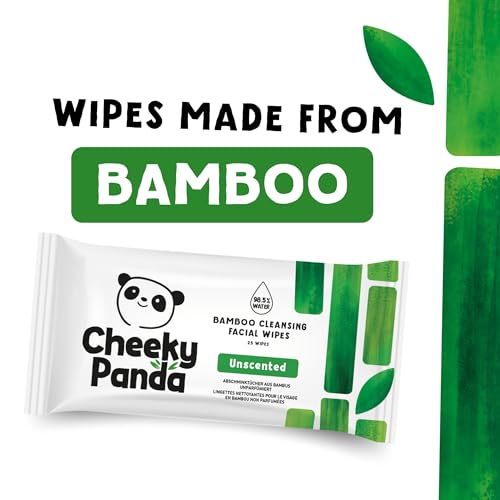 The Cheeky Panda Bamboo Face Cleanser Makeup Remover Wipes | 6 Packs of 25 Face Wipes | 99% Purified Water Wipes | Plant Based & Vegan Wet Wipes | Sustainable Alternative