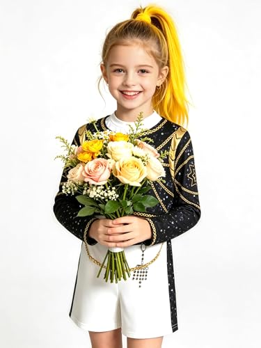 Girls 3-Piece Costume Set: Sequin Jacket, Tank Top & Shorts
