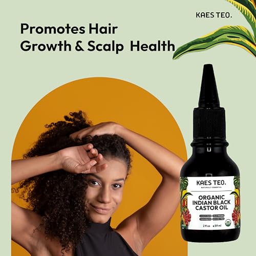 Kaes Teo Organic Black Castor Oil 2 Fl Oz – Cold-Pressed, Hexane-Free, 100% Pure