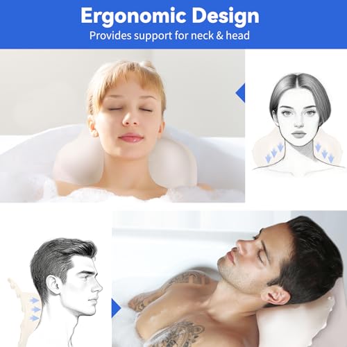 Goowin Silicone Bath Pillow with Suction Cups
