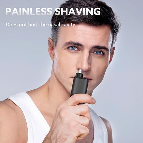 Nose Hair Trimmer for Men,Portable Painless Ear and Nose Hair Trimmer USB Rechargeable, 9000 RPM,360¡Æ Rotating Waterproof Dual Edge Blades Nose Trimmer Women (Black)
