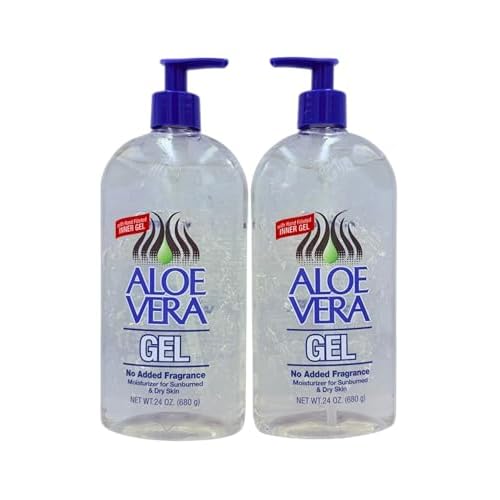 Aloe Vera Gel (24 oz) pack 2 ? Pure, Stabilized Aloe Vera Gel for Face, Hair & Body ? Soothing Sunburn Relief, Hydration & Skin Repair ? No Added Colors or Fragrances.