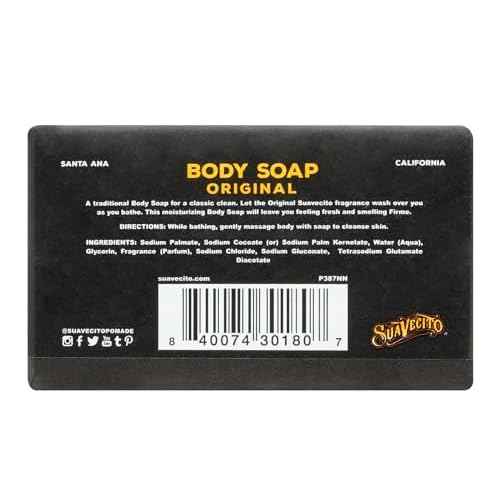 Suavecito Body & Hand Soap Bars Moisturizing With Masculine Original Fragrance 6 oz 6 Pack