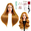 28" Light Auburn Hair Mannequin Head for Styling & Braiding