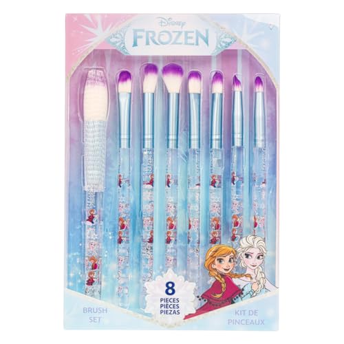 Townley Girl Disney Frozen 8-Piece Kids Makeup Brush Set for Dress-Up Play