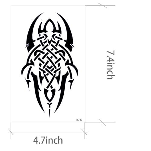 Tribal Temporary Tattoos for Men Women 12 Sheets Large Realistic