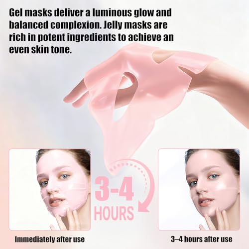 Collagen Face Mask- Hydrating Overnight Hydrogel Facial Mask Suitable for Women's Delicate Skin care, Minimizes Pores, and Firms Skin (28 grams) ¡¿ 4 pieces