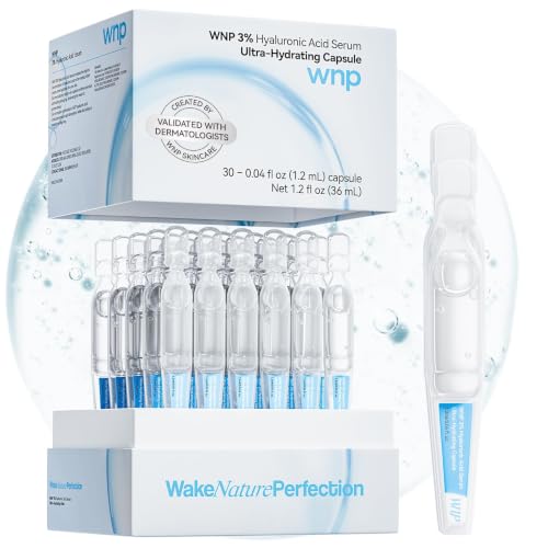 WNP Hyaluronic Acid Serum 3% - Ultra Hydrating Anti-Aging Moisturizer for Sensitive Skin | 30 Single-Use Vials