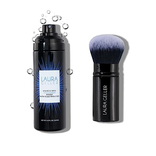 LAURA GELLER NEW YORK Balance-n-Brighten Powder Foundation, Tan + Spackle Super-Size Makeup Primer with Hyaluronic Acid, Hydrate