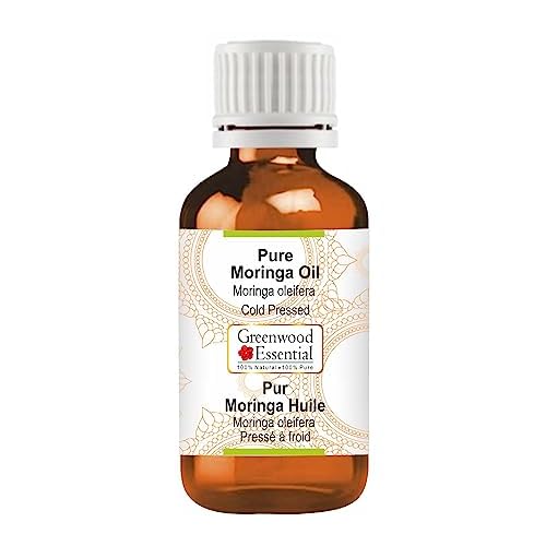 Greenwood Essential Moringa Oil (Moringa oleifera) | Cold Pressed | Natural | Undiluted | For Diluting Essential Oils | For Skin & Massage | Men & Women | 30ml (1 oz)