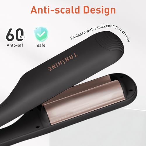 TANSHINE 1.25 Inch Dual Barrel Curling Iron for Beach Waves