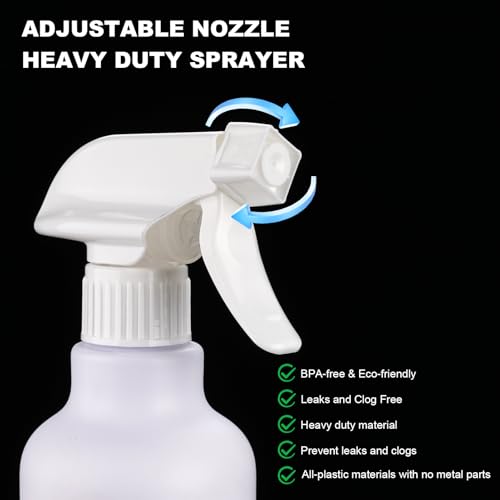 Spray Bottle 16.9oz Adjustable Mist & Stream Leakproof