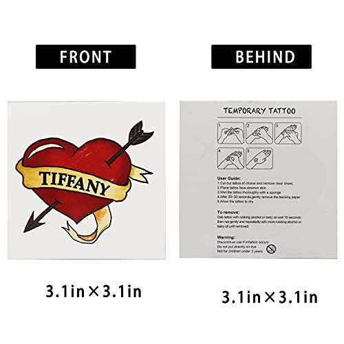 Bride & Tiffany Heart Temporary Tattoos with Necklace