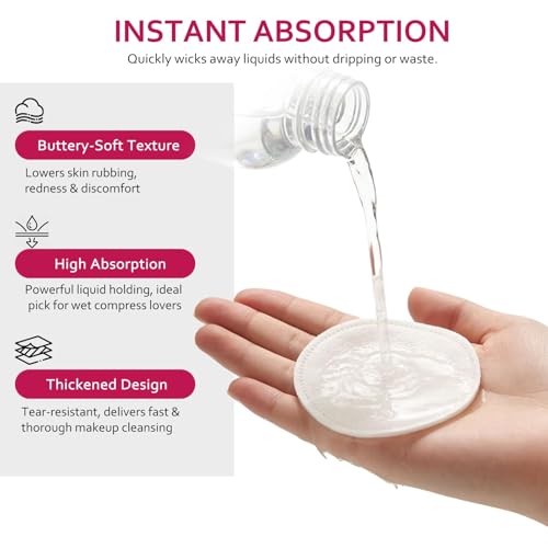 Astraescly 600 Pack Cotton Rounds with 100 Count (Pack of 6) - Soft, Absorbent Facial Cotton Pads for Makeup Removal & Skincare