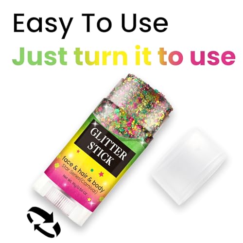 Glitter Hair Gel Stick - Red Gold Green Festival Makeup