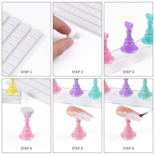 Nail Painting Stand with Reusable Putty - 2 Sets Acrylic Holder