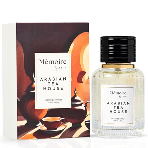 Azha Arabian Tea House Long Lasting Arabian Perfumes for Women ? Extrait De Parfum 100 ML (3.4 OZ) - Elegant Ladies Perfume with Saffron, Jasmine and Vanilla Notes - Elegant Gift for Women
