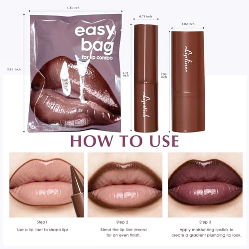 2-in-1 Ombre Lip Kit - Matte Liner & Shimmer Lipstick