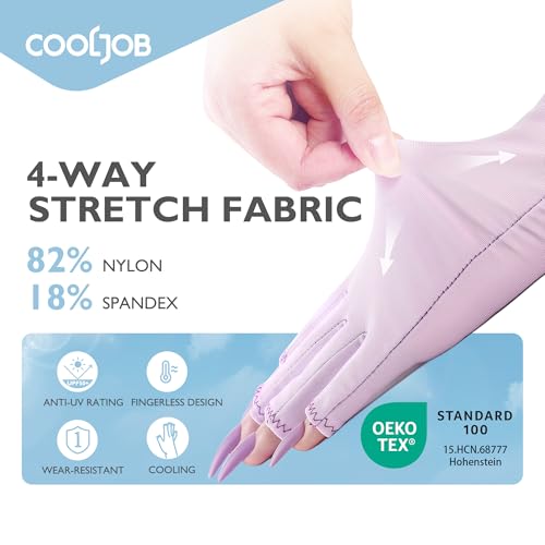 COOLJOB Anti-UV Gloves for Nail Lamp - UPF 50+ Fingerless Manicure Gloves
