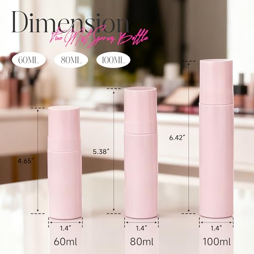 Travel Spray Bottles 3-Pack (60ML, 80ML, 100ML) - Fine Mist