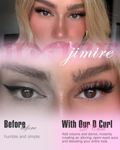 JIMIRE Mink Lashes 16MM Cat Eye D-Curly 7 Pairs Pack