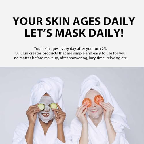 Lululun 7EA Anti Aging Face Mask for Women & Men, Hydrating Face Masks Skincare with Collagen, Hexapeptide-8& Ceramides, Japanese Face Mask Sheet for Skincare, PRECIOUS GREEN FOR-ALL