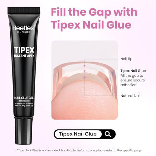 Beetles Tipex Lite Instant Apex Nail Tips, Short Coffin, 512pcs, 16 Sizes