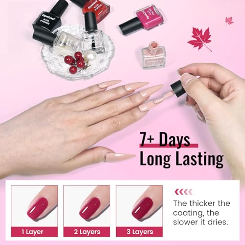OpenLive 12-Piece Quick Dry Nail Polish Set with Base & Top Coat (5ml)