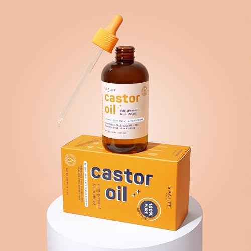 SpaLife Beauty Multi-Use Castor Oil 100% Pure For Hair, Skin, Nails, Lashes, & Brows 8 FL OZ