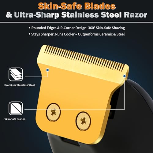Beard Trimmer for Men - Cordless Hair Clippers with 6 Guide Combs