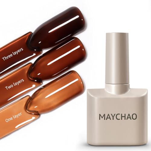 MAYCHAO Jelly Sheer Gel Nail Polish - Translucent Amber Tortoise (15ml)
