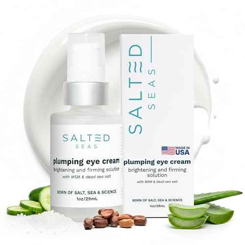 Plumping Eye Cream ? Made in USA - Hydrating, Firming, Brightening Under Eye Treatment for Dark Circles, Puffiness & Fine Lines ? Anti-Aging Skincare with Ocean Minerals & Hyaluronic Acid