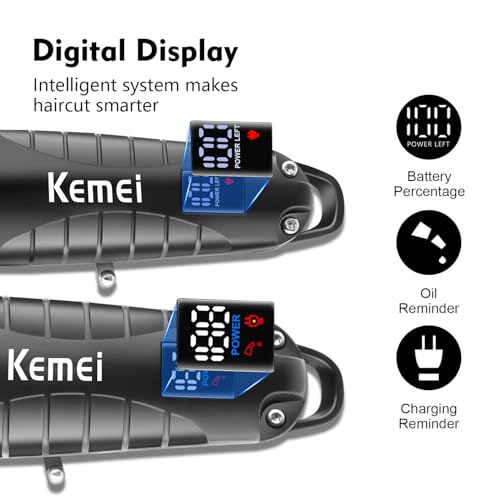 KEMEI Professional Cordless Hair Clipper Set for Men