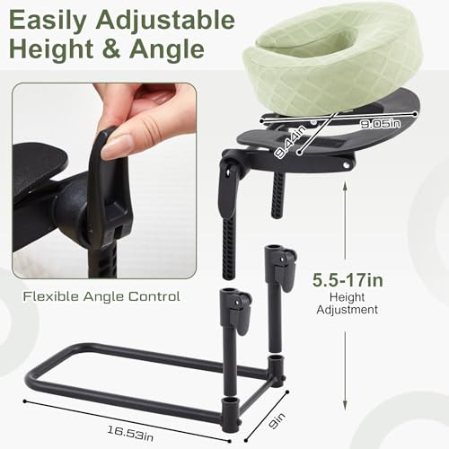 Qunclay Adjustable Massage Headrest for Bed, 5.5-17" Height