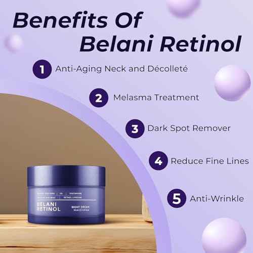 ABERA Belani Retinol Night Cream with Collagen & Hyaluronic Acid ? Anti-Wrinkle, Fine Line Smoother, Even Skin Tone, Hydrating Facial Moisturizer for Women (1.01 Fl Oz)