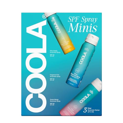 COOLA Organic Sunscreen SPF 50 & 30 Sunblock Spray Kit, Dermatologist Tested Skin Care for Daily Protection, Vegan and Gluten Free,Travel Size, 2 Fl Oz, 3 Pack