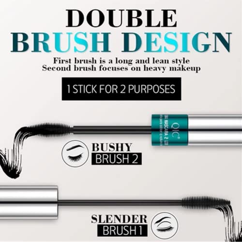 2 Pack 4D Silk Fiber Mascara - Waterproof & 5x Longer Lashes